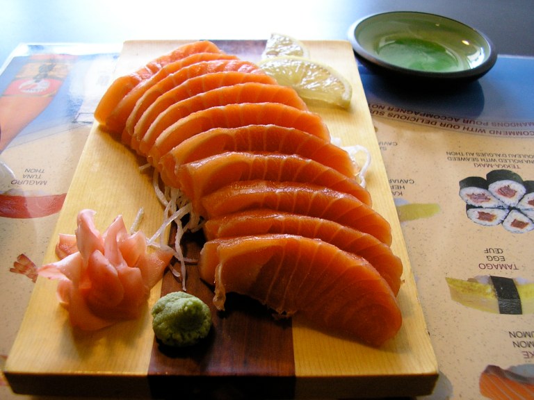 Salmon sashimi